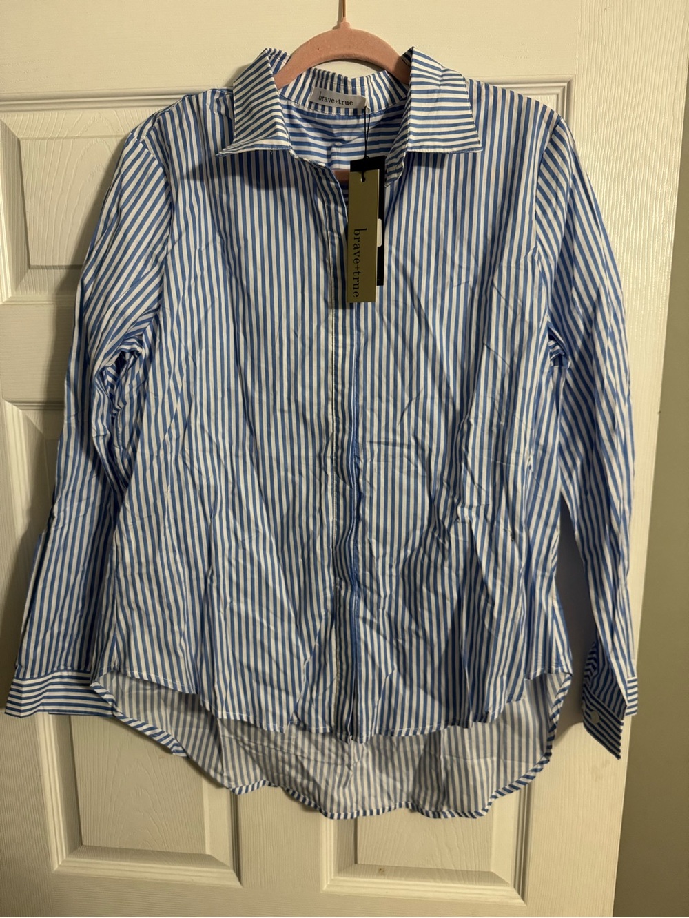 Blue Stripe Button-Down Shirt for women
